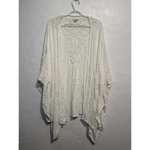 Sweet Magnolia white crotchet shawl cardigan womens OS cottagecore boho chic - Picture 1 of 5