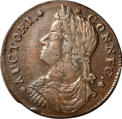 1787 Connecticut Copper 1/2p M43.1-Y W4250 CONNFC PCGS EF45 Draped Bust Left R2 - Image 1 of 4