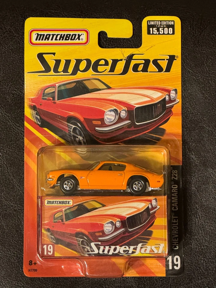 火柴盒 Superfast (2005) 橙色雪佛兰科迈罗 Z28 玩具车 #19 二手 — 第 1/1 张图片