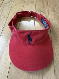 Polo Ralph Lauren Visor Hat Red US Open Tennis 2008 Embroidered Adjustable Comfy - Picture 1 of 6