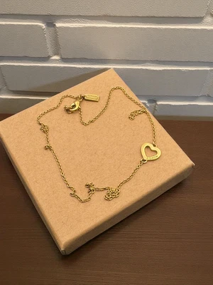 Coach Vintage Corazón Abierto Dije Cadena Collar Corto Chapado en Oro Caja de Regalo Foto 1 de 2