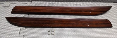 02-06 Cadillac Escalade REAR Left & Right PAIR Woodgrain Door Panel Trim Inserts - Image 1 of 4