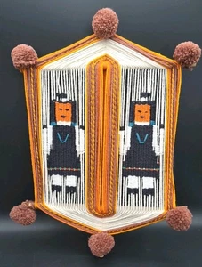 Vintage Handmade Navajo Native American Mandala Gods Eye Weaving Wall Art Boho - Picture 1 of 5
