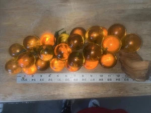 Vintage Nachlass große MCM Bernstein Lucit Acryl Trauben Cluster Blätter Treibholz 14 Zoll - Bild 1 von 2