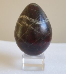 Rare Antique Cornish Serpentine Mineral Marble Egg Desk Paperweight 3 1/2 Inch