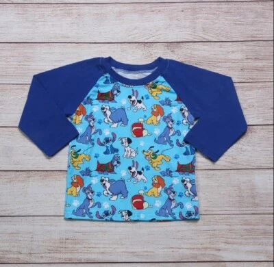 NEW Boutique Cartoon Dogs Lady Tramp Pluto Dalmatians Stitch Boys Shirt - Image 1 of 2