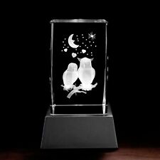 Kaltner Präsente 3D Stimmungslicht aus Kristall Glas Rose Eulen