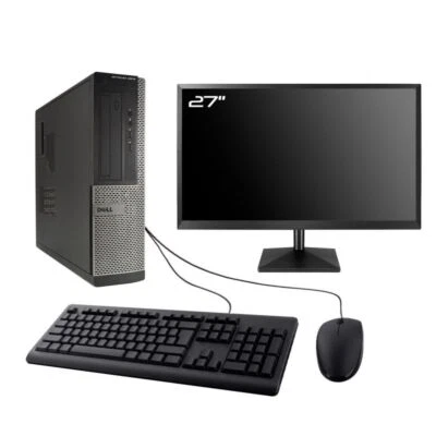 PC Dell Optiplex 3010 DT Ecran 27" Intel I5-3470 RAM 16Go SSD 2To W10 Wifi - Photo 1/4