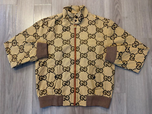 Gucci Jumbo GG Canvas Jacket beige and ebony sz 48 M