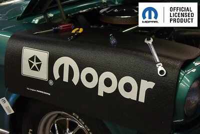 Black Fender Gripper Protective Cover Cushion w/ Pentastar Emblem Logo For Mopar - Image 1 of 2