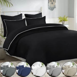 Duvet Cover Hotel Quality 3pc Luxury Bedding Set Single Double Super King Size - Picture 1 of 43