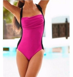 Traje de baño Heine rosa-negro talla 36 Cup C NUEVO  - Imagen 1 de 1