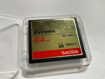 Memoria flash compacta CF I DSLR Nikon Canon 1 pieza 64 GB Sandisk Extreme 120 mb/s Foto 1 de 3