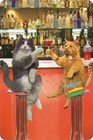 2 Katzen an der Bar -  Blechschild 20x30 cm PC 300/295 Katze