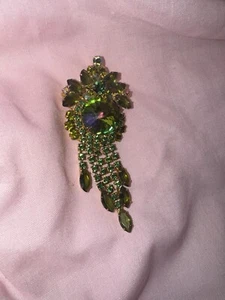 Juliana Wassermelone Brosche großer Mittelstein mit 5 Strass baumelt & AB’s - Bild 1 von 9