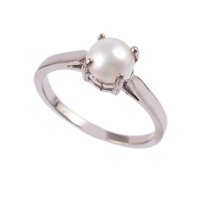 Pearl Ring Art Deco Ring Stacking 925 Sterling Silver jewelry - Image 1 of 3