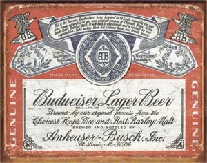 Budweiser King Of Beers Metal Tin Sign Garage Art Man Cave - Picture 1 of 1