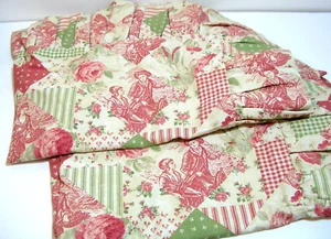 Fundas de almohada estándar con estampado de retazos florales Toile con volantes Dunroven House - Imagen 1 de 4
