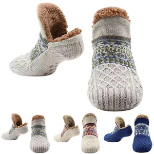 NEW Men's Knit Slipper Socks Warm Non-Slip Knitted Socks For Women &Men Big size - Picture 1 of 15