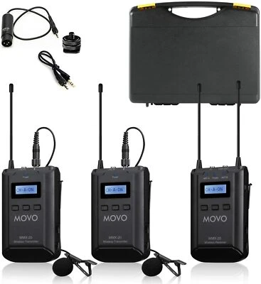 Movo WMX-20-DUO UHF Wireless Lavalier Microphone System with 2 Transmitters - Image 1 of 4