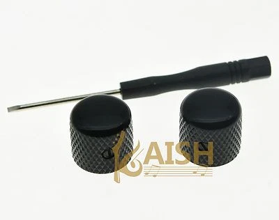 2 Pezzi Manopole a Cupola per Chitarra Telecaster in Metallo Nero Manopola per Basso con Set Vite - Immagine 1 di 4
