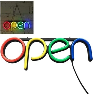 LED Open Geöffnet Schild Leuchtschild Pizza Tattoo Leuchtreklame Display Werbung - Bild 1 von 14