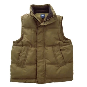 Gap Kids Vest Boys 10 Large Olive Green Puffer Full Zip Snap Flap Quilted Warm - Picture 1 of 13