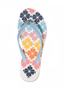 Neu! Kate Spade ~ Größe 7 ~ Logo Blumen Flyaway Flip Flop Sandalen neu mit Karton - Bild 1 von 9