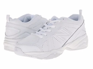 White Sneakers New Balance Leather Lace School Sneakers Childs Size 13 M - Picture 1 of 6