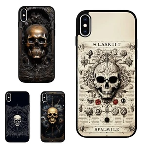 For Motorola Moto iPhone Google Pixel Celestial Skull Books Hard Black Case - Picture 1 of 25