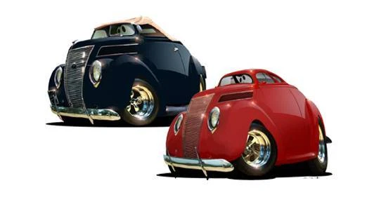 1937 Coupe or Convertible Replica Tshirt 6121 vintage automotive classic art - Image 1 of 1