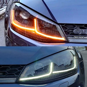 Voll Led Tagfahrlicht Scheinwerfer für VW Golf 7 VII 2012-2017 schwarz - Bild 1 von 13
