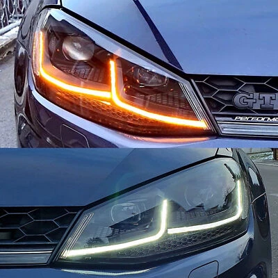Voll Led Tagfahrlicht Scheinwerfer für VW Golf 7 VII 2012-2017 schwarz - Bild 1 von 4