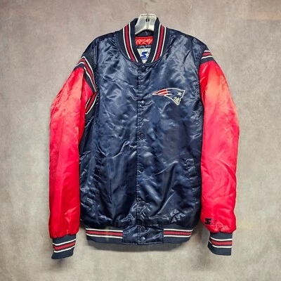 Chaqueta de bombardero satinada de fútbol americano de los New England Patriots de la NFL para hombre M Foto 1 de 4