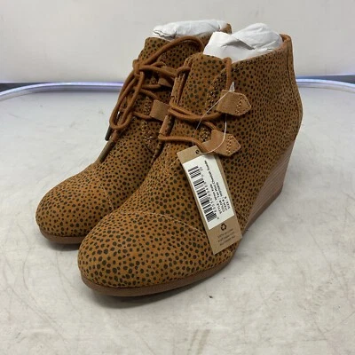 Bota Toms Kala Desert Wedge Camurça Estampa Leopardo Chita Feminina Tamanho 8 - Imagem 1 de 4