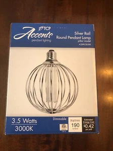 Decorative LED Light Bulb Chrome Silver Metal Cage Globe 3.5W 3000K Standard - Picture 1 of 7