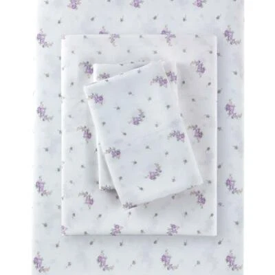SIMPLY SHABBY CHIC King Lavender Calico Sheet Set POLYESTER NEW - Image 1 of 4