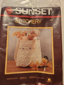 SUNSET DESIGNS VINTAGE STITCHERY KIT TAKE ME ALONG Diaper Bag/Tote #2885 - Picture 1 of 4