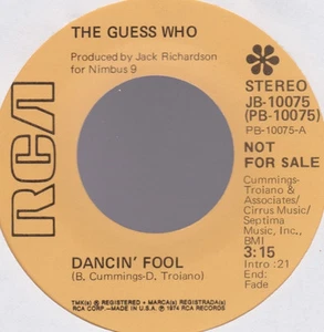 Guess Who Dancin' Fool / Seems Like I Can't Live With You,...Promo USA 45 W/O PS - Picture 1 of 4