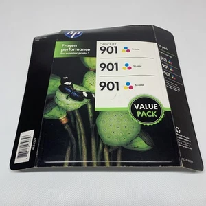 HP 901 Tri-Color Tintenpatrone 3er Pack Neu Versiegelt Abgelaufen 2016 - Bild 1 von 7