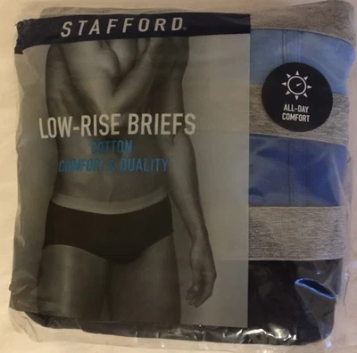 NUEVO CON ETIQUETAS Abierto - 6 Calzoncillos de tiro bajo Stafford Hombres Ropa Interior Azul XL 40-43 Todo el día Foto 1 de 4