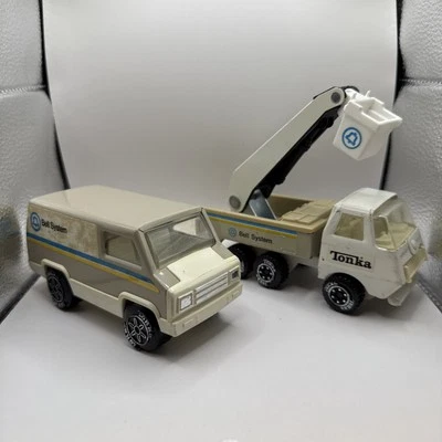 2 шт винтажных ремонтных фургона и прицепа 1970-х Tonka Bell System с грузовиком - Изображение 1 из 4