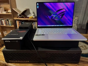 ASUS ROG Zephyrus G14 14" 3K OLED 120Hz AMD Ryzen 9 8945HS RTX4070 32GB 1TB - Picture 1 of 17