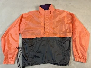 Vintage LL Bean SM Salmon/orange/gray Retro Windbreaker Jacket Zipper - Picture 1 of 13