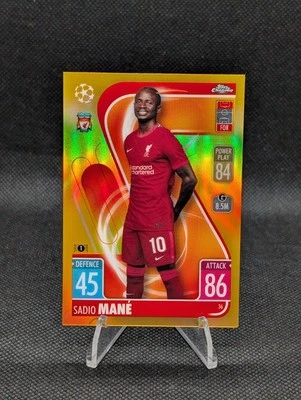 2021-22 Topps Chrome Match Attax UCL Neon Gold Refractor /50 Sadio Mane #36 - Image 1 of 2