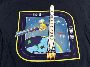 Camiseta SpaceX Para Hombre Grande Azul Ses-11 Echo 105 Falcon 9 Elon Musk Space X Texas - Imagen 1 de 7