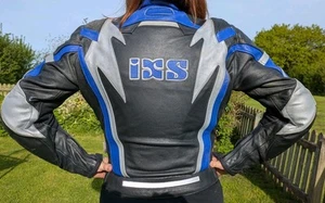 Ladies IXS Leather Motorcycle Jacket Size 40 (UK 10/12) - Picture 1 of 8