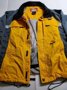 💛 MARKER gelb schwarz grau Ski Snowboard Jacke Herren große Taschen Taille Druckknöpfe - Bild 1 von 24