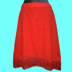 Vintage 80er SAS'SA roter Fransen Rock Western Cowgirl Rodeo Squaredance 9/10 - Bild 1 von 4