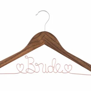 Bride to Be Wedding Dress Hanger (Antique Brown with Rose Gold Wire) - Picture 1 of 6